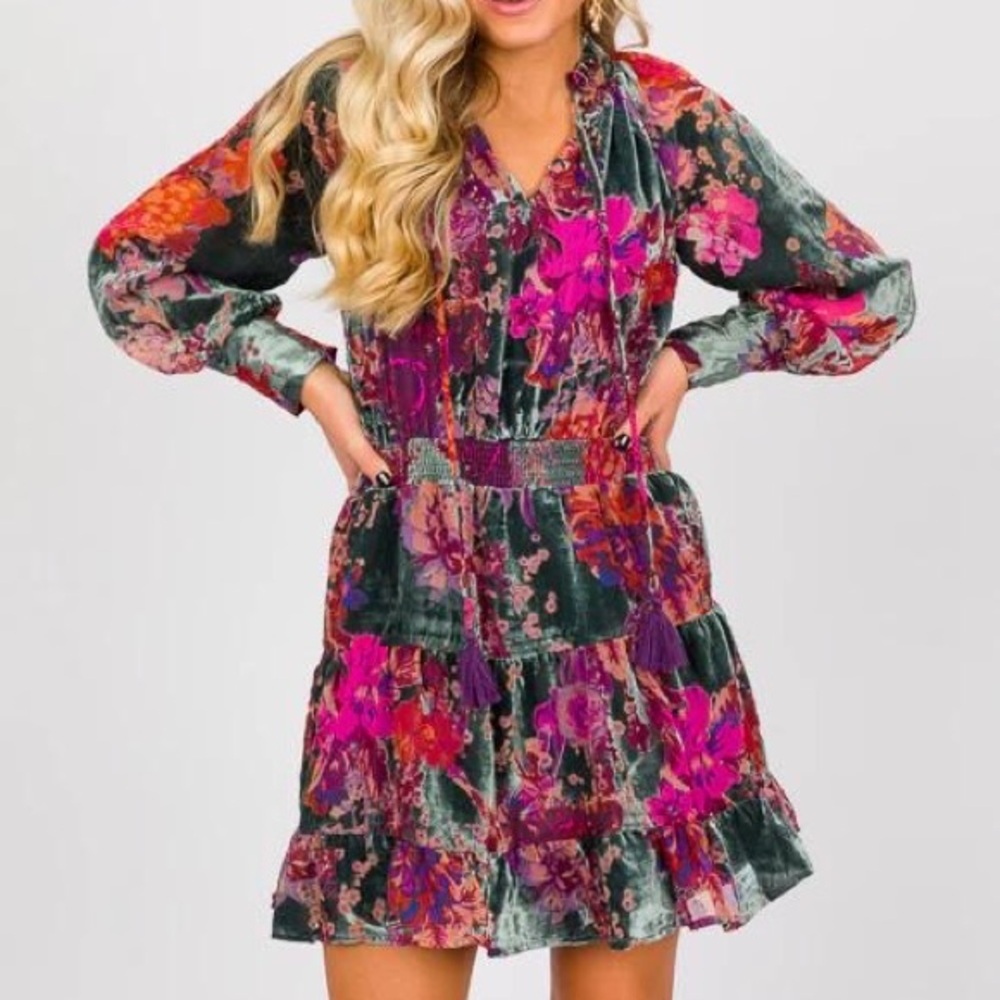 Floral Velvet Dress